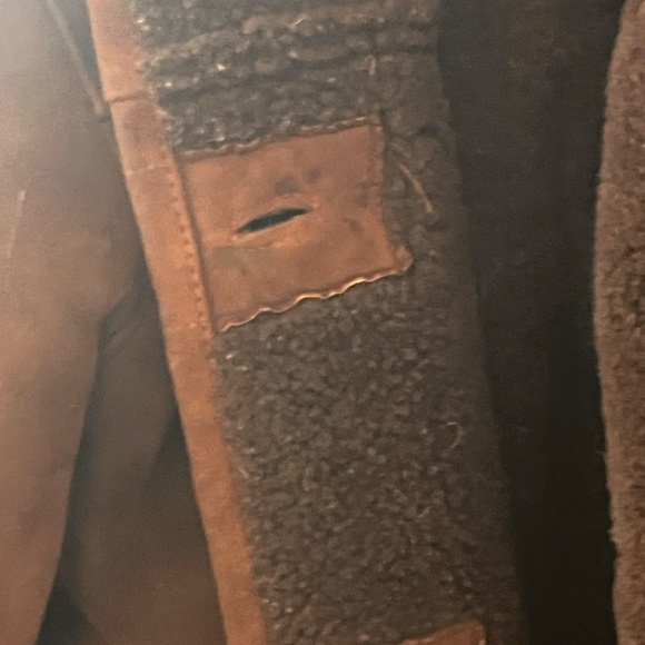 Polo Ralph Lauren Shearling Coat VTG 1987 Suede Leather Dark Brown Medium - Picture 11 of 15